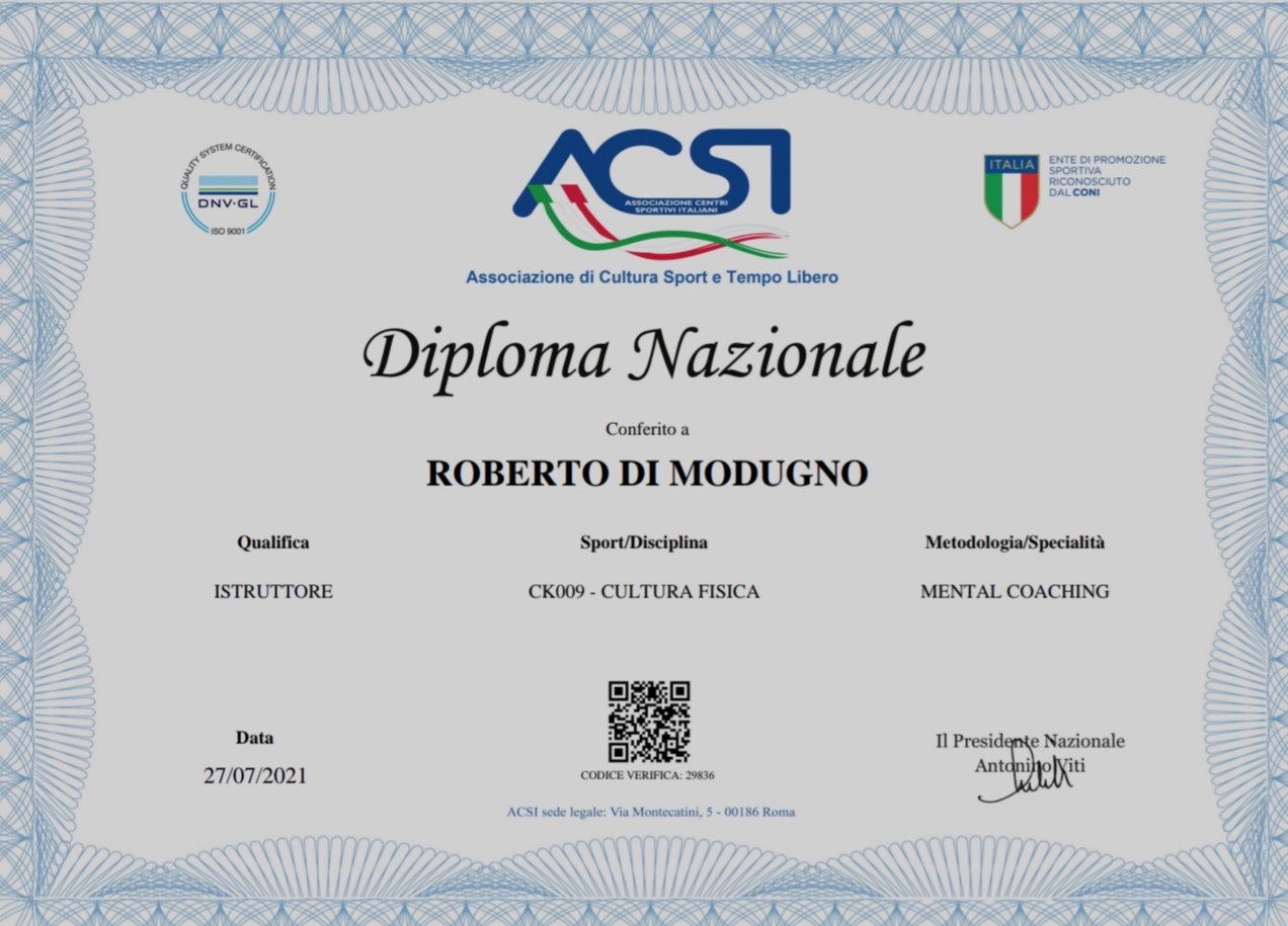 Diploma Roberto Di Modugno